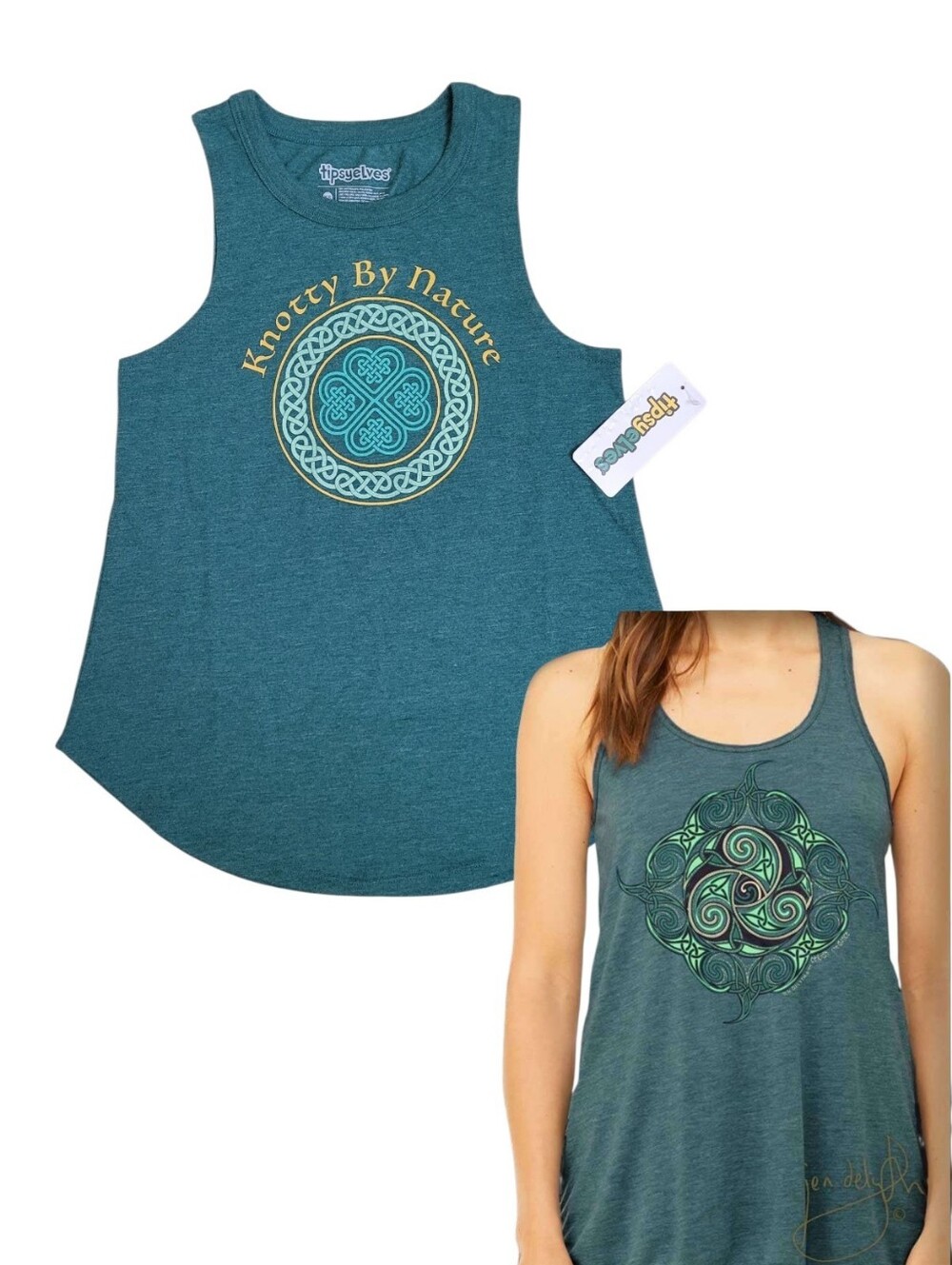 'Knotty By Nature' Celtic Irish Graphic Tank Top